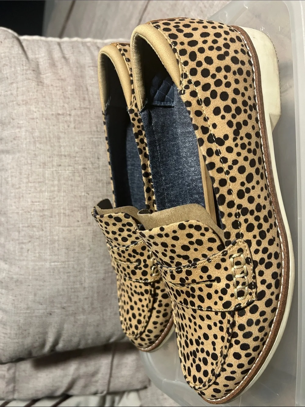 Dr. Scholl's Tan and Black Cheetah Print Loafers